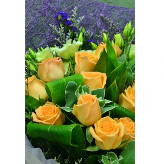 One Dozen Orange Color Roses Bouquet
